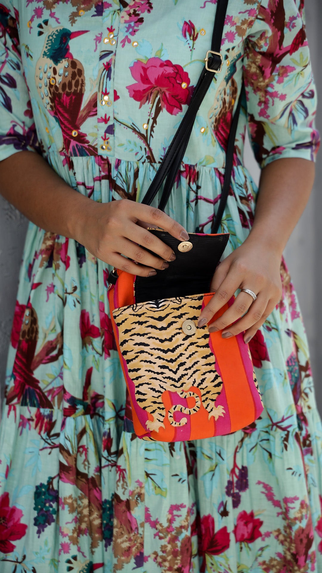 Vibrant Orange Tiger Print Crossbody Bag | Luxebyflavia | Hand Bag