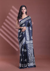 Summer Bloom Printed Mulmul Cotton Saree with Blouse