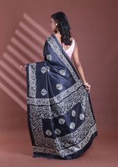 Summer Bloom Printed Mulmul Cotton Saree with Blouse