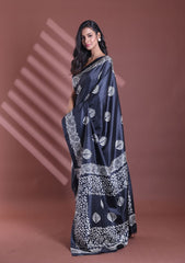 Summer Bloom Printed Mulmul Cotton Saree with Blouse