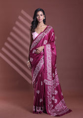 Summer Bloom Printed Mulmul Cotton Saree with Blouse
