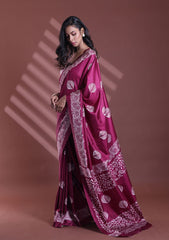 Summer Bloom Printed Mulmul Cotton Saree with Blouse