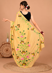 Printed Pure Cotton Mulmul Saree With Blouse