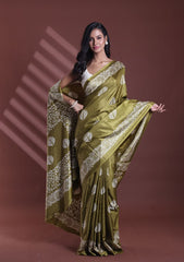Summer Bloom Printed Mulmul Cotton Saree with Blouse