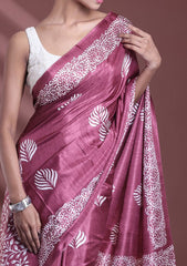 Summer Bloom Printed Mulmul Cotton Saree with Blouse