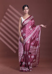 Summer Bloom Printed Mulmul Cotton Saree with Blouse