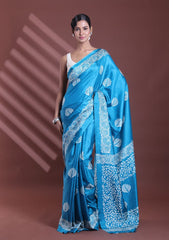 Summer Bloom Printed Mulmul Cotton Saree with Blouse