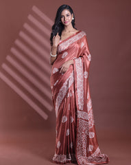 Summer Bloom Printed Mulmul Cotton Saree with Blouse