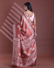 Summer Bloom Printed Mulmul Cotton Saree with Blouse