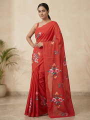 Printed Pure Cotton Mulmul Saree