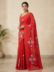 Printed Pure Cotton Mulmul Saree