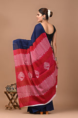 Exclusive Printed Pure Cotton Mulmul Saree With Blouse