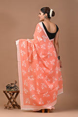 Exclusive Printed Pure Cotton Mulmul Saree With Blouse