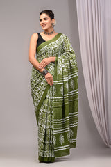 Exclusive Printed Pure Cotton Mulmul Saree With Blouse