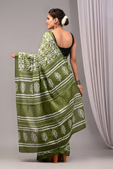 Exclusive Printed Pure Cotton Mulmul Saree With Blouse