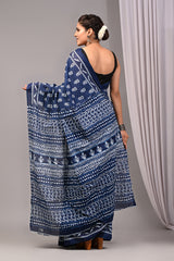 Exclusive Printed Pure Cotton Mulmul Saree With Blouse