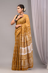 Exclusive Printed Pure Cotton Mulmul Saree With Blouse