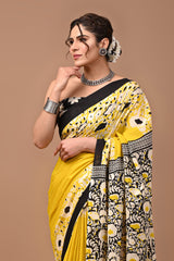 Exclusive Printed Pure Cotton Mulmul Saree With Blouse
