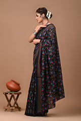 Exclusive Printed Pure Cotton Mulmul Saree With Blouse