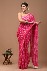 Exclusive Printed Pure Cotton Mulmul Saree With Blouse