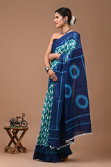 Exclusive Printed Pure Cotton Mulmul Saree With Blouse