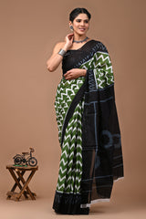 Exclusive Printed Pure Cotton Mulmul Saree With Blouse