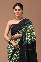 Exclusive Printed Pure Cotton Mulmul Saree With Blouse