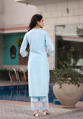 Cotton Dobby Kurta Pant Set | | Shop stylish women's clothing online at Label Flavia |