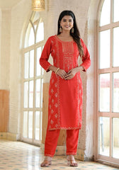 Rayon Embroidered Kurta Set | | Shop stylish women's clothing online at Label Flavia |