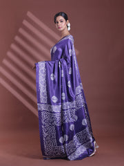 Summer Bloom Printed Mulmul Cotton Saree with Blouse