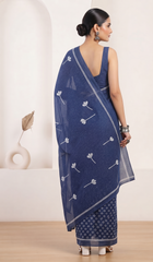 Neelanshi – Indigo Mulmul Cotton Saree