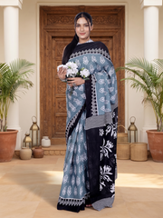 Rayisha Stone Blue Saree