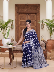 Zareen Indigo Weave Saree