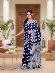 Zareen Indigo Weave Saree