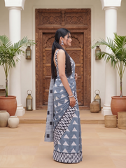 Vaelora Mist Blue Saree