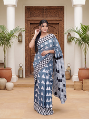 Vaelora Mist Blue Saree