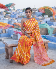 Sunray Tie-Dye Cotton Saree