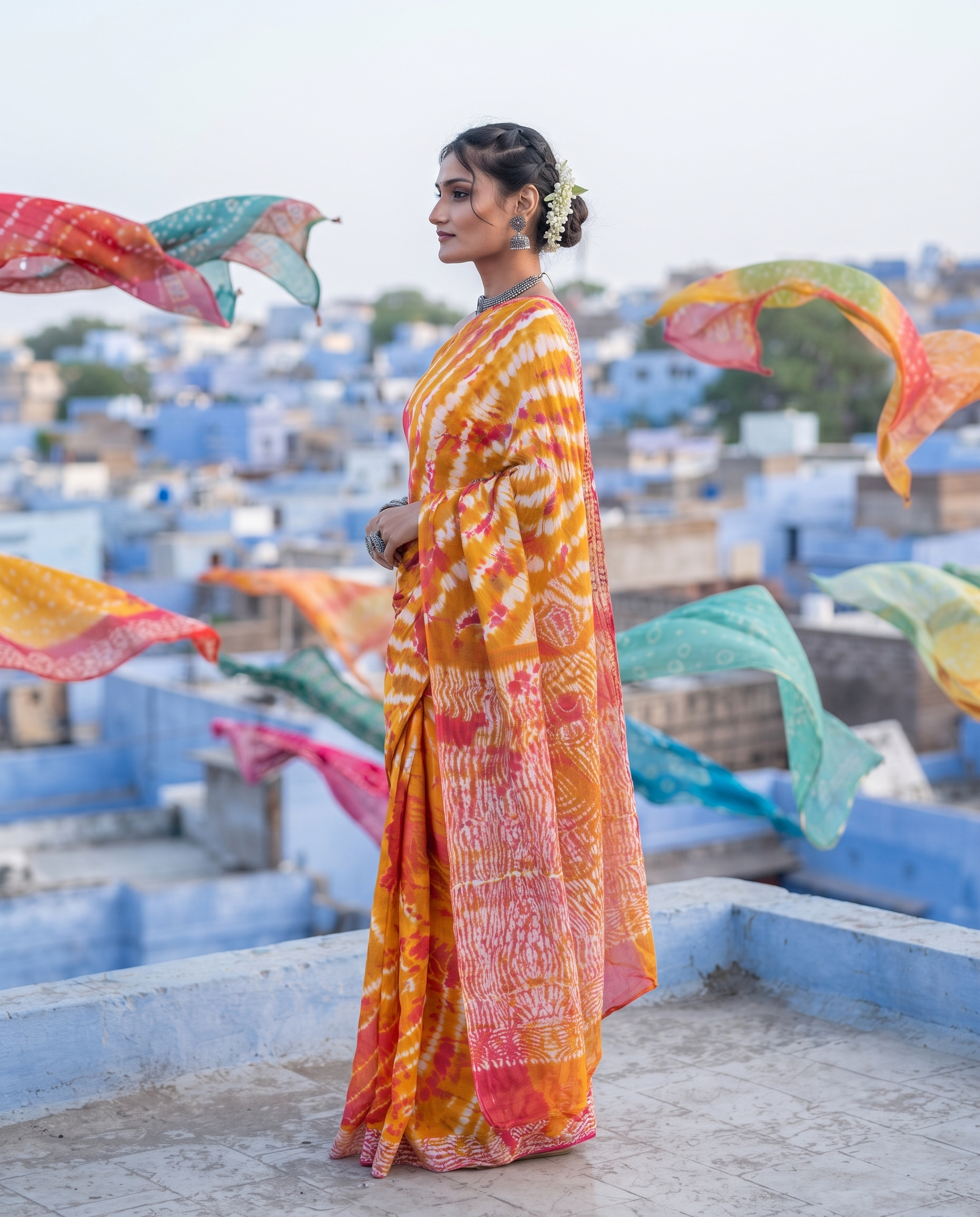 Sunray Tie-Dye Cotton Saree