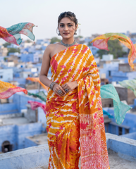 Sunray Tie-Dye Cotton Saree