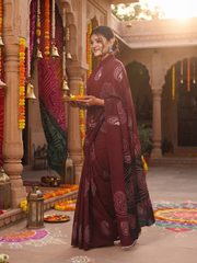 Wine Paisley Saree