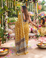 Abeer Mustard Blossom Saree 🌼