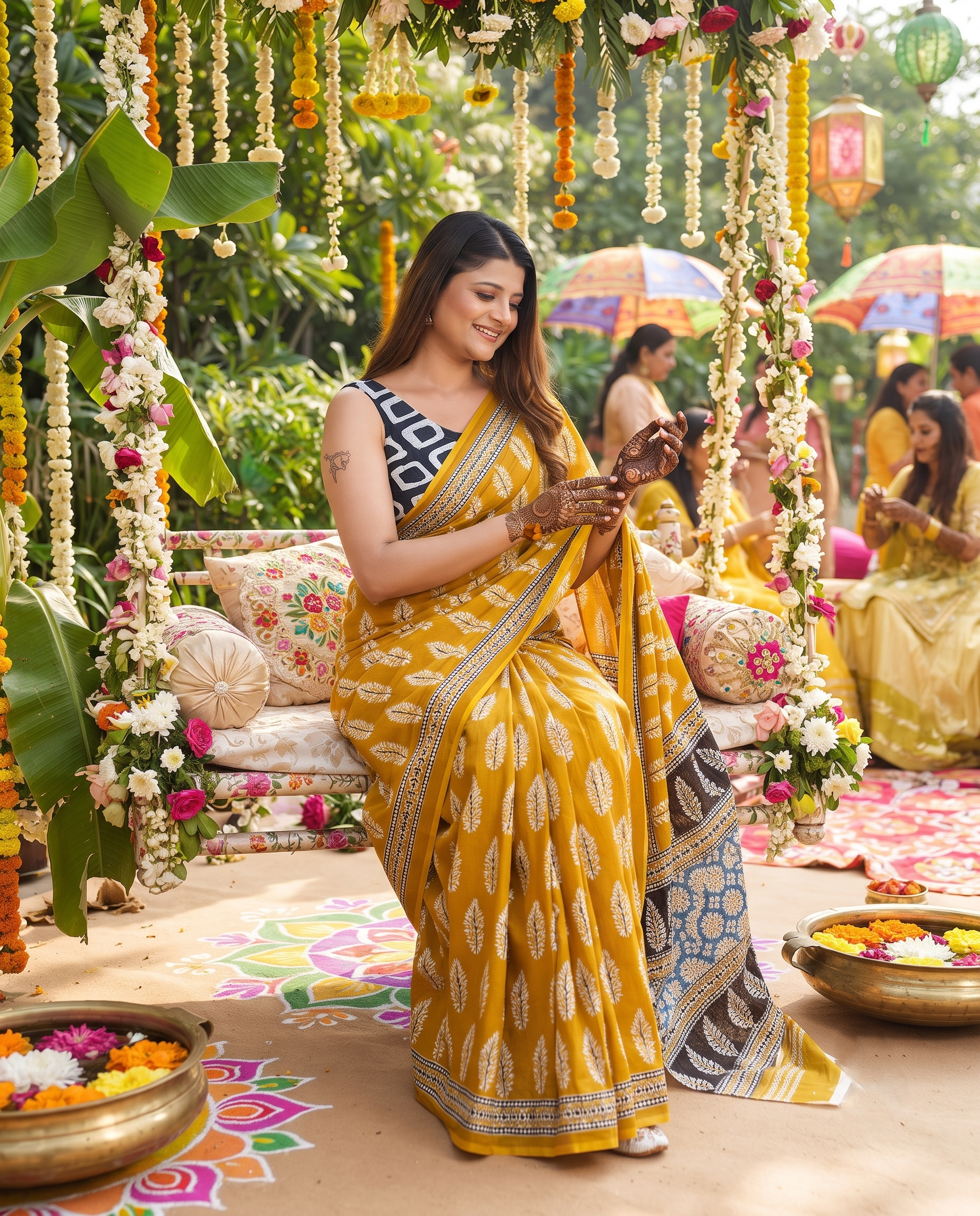 Abeer Mustard Blossom Saree 🌼