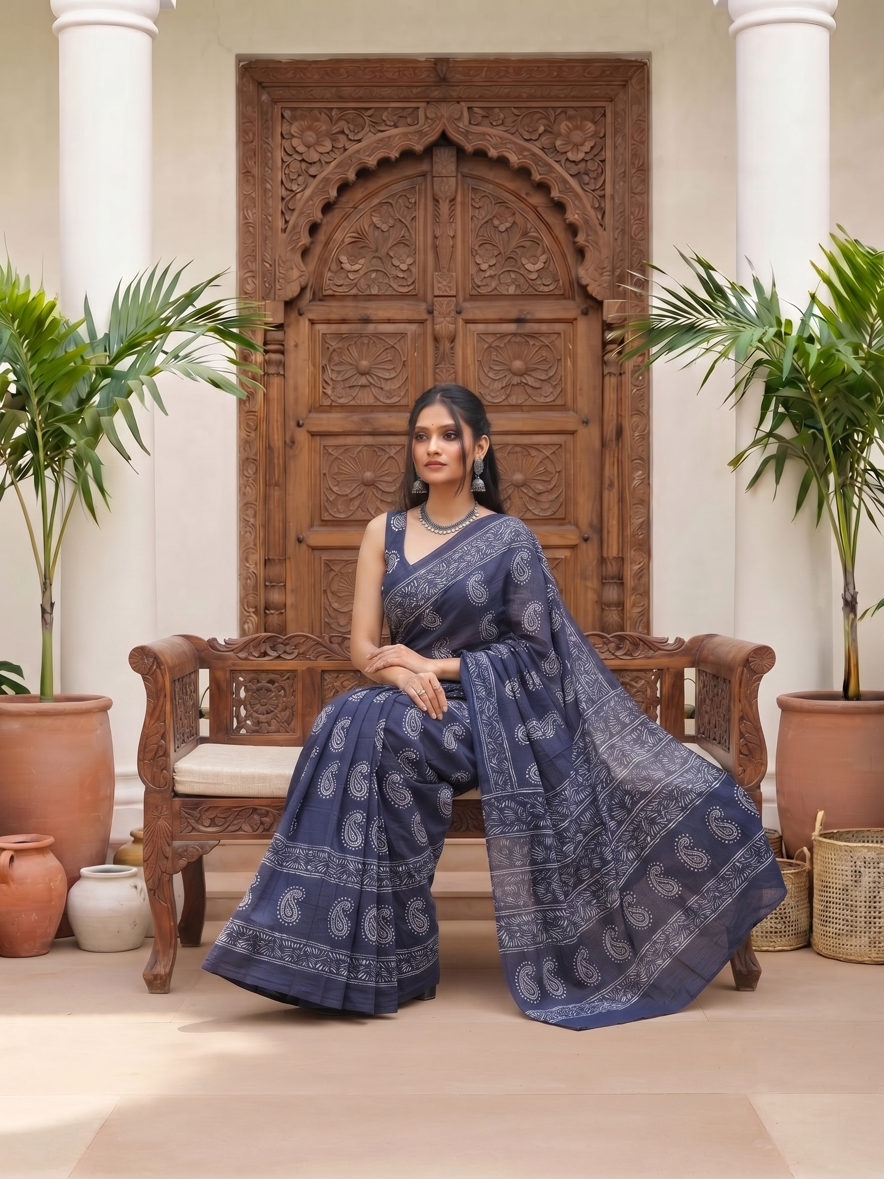 Aadhyara Royal Indigo Saree