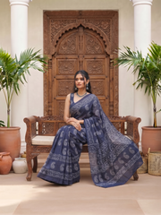 Aadhyara Royal Indigo Saree