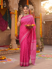 Pushpika Pink Floral Saree