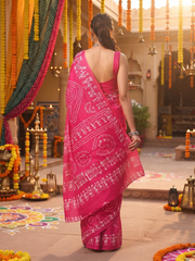 Rangyatra Fuchsia Saree