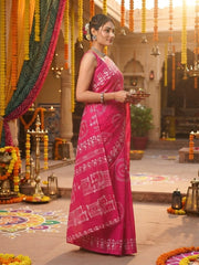 Rangyatra Fuchsia Saree