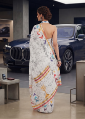 Aarika White Batik Saree