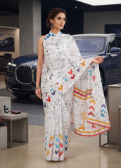 Aarika White Batik Saree