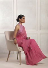 Gulnaar Pink  Saree